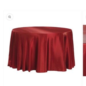 18 - 120 in Round Burgundy Satin Tablecloths